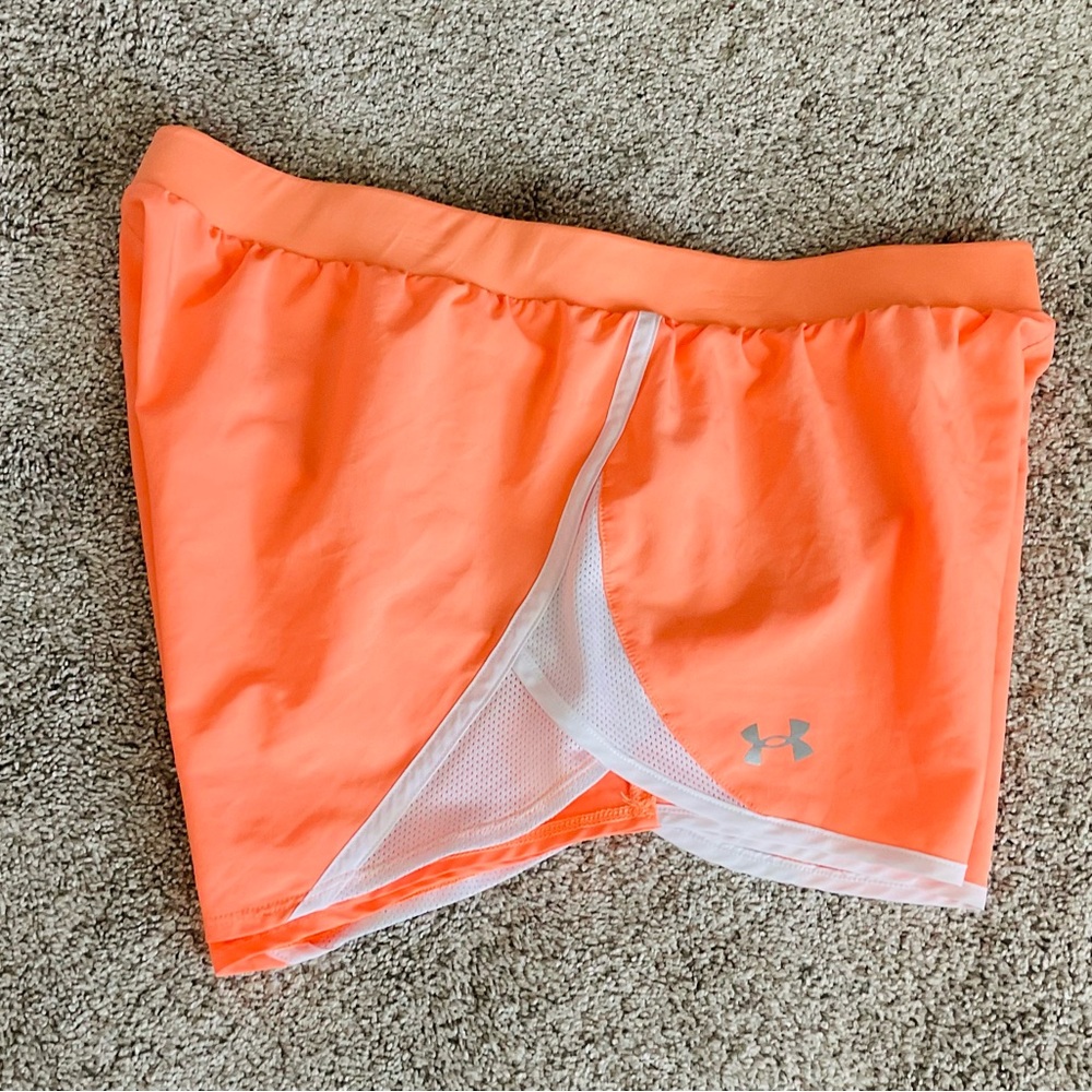 Under Armour Women's Athletic Shorts Orange White L